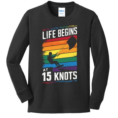 Life Begins At 15 Knots Kids Long Sleeve Shirt