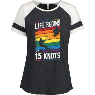 Life Begins At 15 Knots Enza Ladies Jersey Colorblock Tee