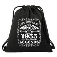 Life Begins At 70 Born In 1955 Year Of Legends Drawstring Bag