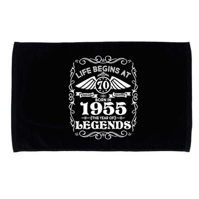 Life Begins At 70 Born In 1955 Year Of Legends Microfiber Hand Towel