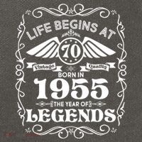 Life Begins At 70 Born In 1955 Year Of Legends Cotton Canvas Backpack