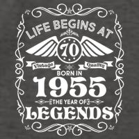 Life Begins At 70 Born In 1955 Year Of Legends Vector Backpack