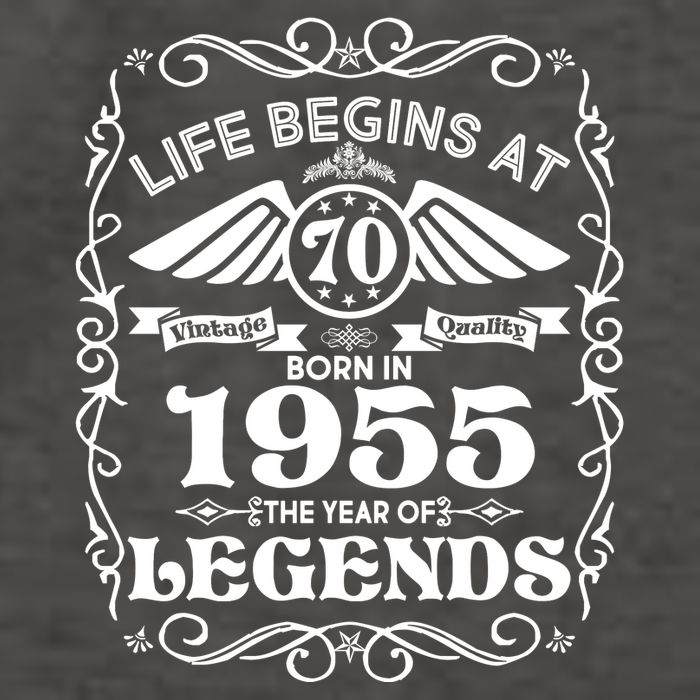 Life Begins At 70 Born In 1955 Year Of Legends Vector Backpack