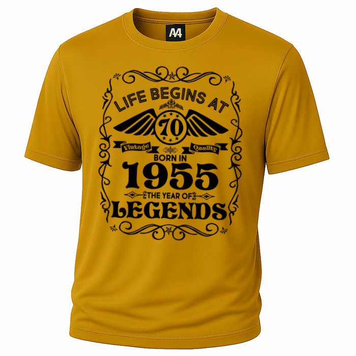 Life Begins At 70 Born In 1955 Year Of Legends Performance Shirt