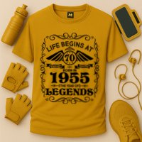 Life Begins At 70 Born In 1955 Year Of Legends Performance Shirt