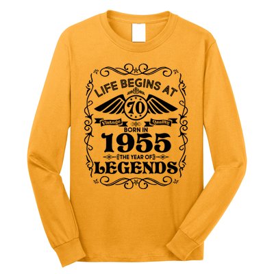 Life Begins At 70 Born In 1955 Year Of Legends Long Sleeve Shirt