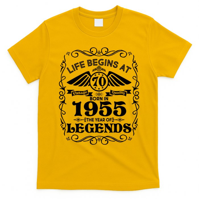 Life Begins At 70 Born In 1955 Year Of Legends T-Shirt