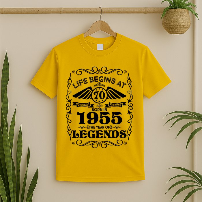 Life Begins At 70 Born In 1955 Year Of Legends T-Shirt