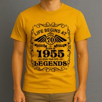 Life Begins At 70 Born In 1955 Year Of Legends T-Shirt