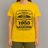 Life Begins At 70 Born In 1955 Year Of Legends T-Shirt