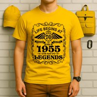 Life Begins At 70 Born In 1955 Year Of Legends T-Shirt