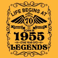 Life Begins At 70 Born In 1955 Year Of Legends T-Shirt