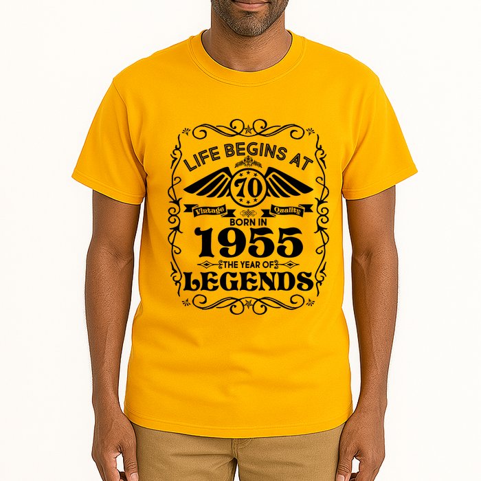 Life Begins At 70 Born In 1955 Year Of Legends Tall T-Shirt