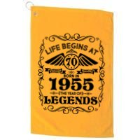 Life Begins At 70 Born In 1955 Year Of Legends Golf Towel