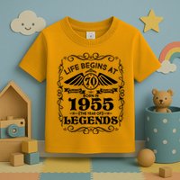 Life Begins At 70 Born In 1955 Year Of Legends Toddler T-Shirt