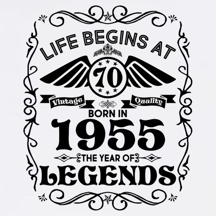 Life Begins At 70 Born In 1955 Year Of Legends Garment-Dyed Sweatshirt