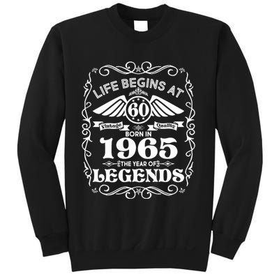 Life Begins At 60 Born In 1965 Year Of Legends Sweatshirt