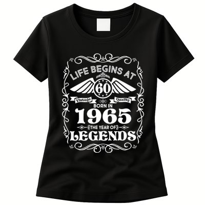 Life Begins At 60 Born In 1965 Year Of Legends Womens T-Shirt