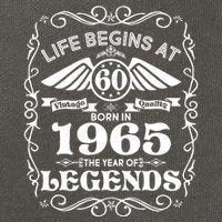 Life Begins At 60 Born In 1965 Year Of Legends Cotton Canvas Backpack