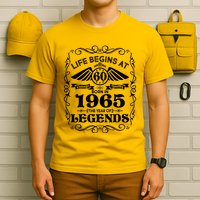 Life Begins At 60 Born In 1965 Year Of Legends T-Shirt
