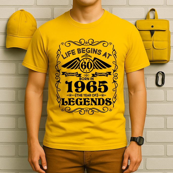 Life Begins At 60 Born In 1965 Year Of Legends T-Shirt