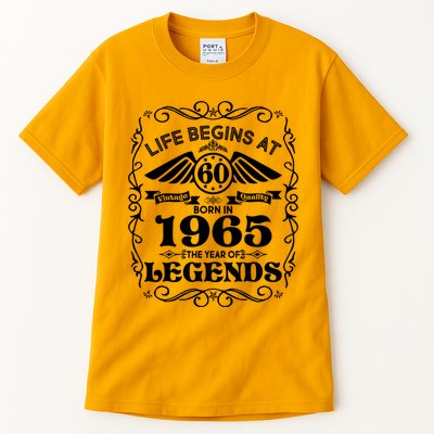 Life Begins At 60 Born In 1965 Year Of Legends Tall T-Shirt