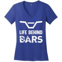 Life Behind Bars Distressed Bmx Gift Women's V-Neck T-Shirt