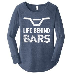 Life Behind Bars Distressed Bmx Gift Women's Perfect Tri Tunic Long Sleeve Shirt