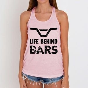 Life Behind Bars Distressed Bmx Gift Women's Knotted Racerback Tank