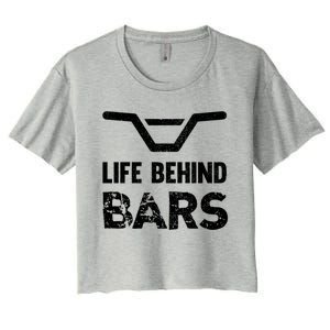 Life Behind Bars Distressed Bmx Gift Women's Crop Top Tee