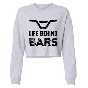 Life Behind Bars Distressed Bmx Gift Cropped Pullover Crew