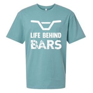 Life Behind Bars Distressed Bmx Gift Sueded Cloud Jersey T-Shirt