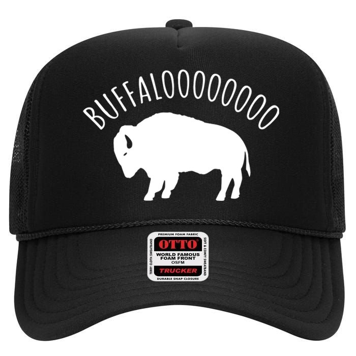 Lucky Buffalo Buffalooo Bison Nature Wildlife Design High Crown Mesh Back Trucker Hat