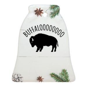 Lucky Buffalo Buffalooo Bison Nature Wildlife Design Ceramic Bell Ornament