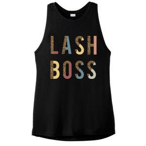 Lash Babe Boss Hustler Artist Tech Eyelash Extention Leopard Gift Ladies PosiCharge Tri-Blend Wicking Tank