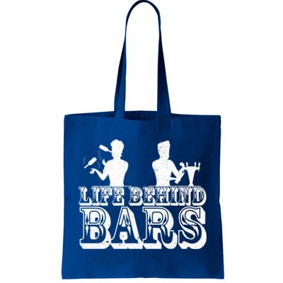 Life Behind Bars Funny Bartender Life Mixologist Costume Gift Tote Bag