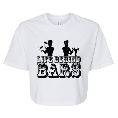 Life Behind Bars Funny Bartender Life Mixologist Costume Gift Bella+Canvas Jersey Crop Tee