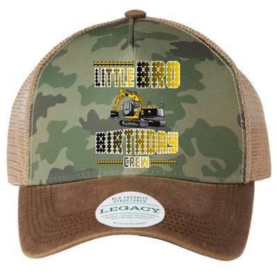 Little Bro Brother Of The Birthday Crew Party Excavator Legacy Tie Dye Trucker Hat