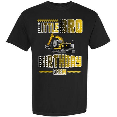 Little Bro Brother Of The Birthday Crew Party Excavator Garment-Dyed Heavyweight T-Shirt