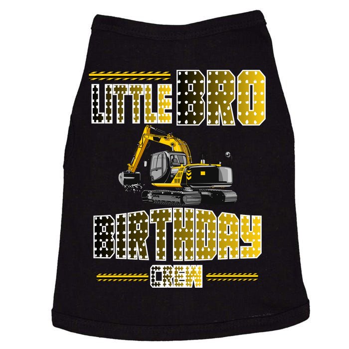 Little Bro Brother Of The Birthday Crew Party Excavator Doggie Tank