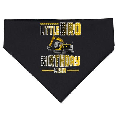 Little Bro Brother Of The Birthday Crew Party Excavator USA-Made Doggie Bandana