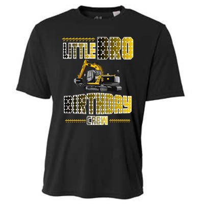 Little Bro Brother Of The Birthday Crew Party Excavator Cooling Performance Crew T-Shirt