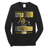 Little Bro Brother Of The Birthday Crew Party Excavator Long Sleeve Shirt