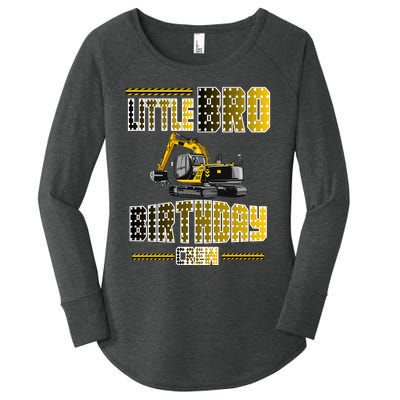 Little Bro Brother Of The Birthday Crew Party Excavator Women's Perfect Tri Tunic Long Sleeve Shirt