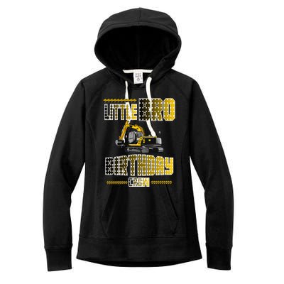 Little Bro Brother Of The Birthday Crew Party Excavator Women's Fleece Hoodie