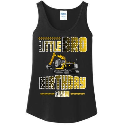 Little Bro Brother Of The Birthday Crew Party Excavator Ladies Essential Tank