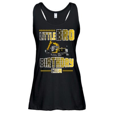Little Bro Brother Of The Birthday Crew Party Excavator Ladies Essential Flowy Tank