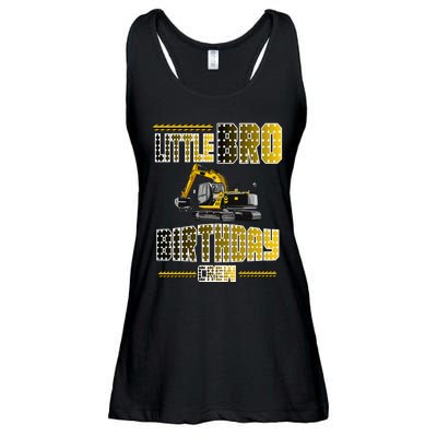 Little Bro Brother Of The Birthday Crew Party Excavator Ladies Essential Flowy Tank