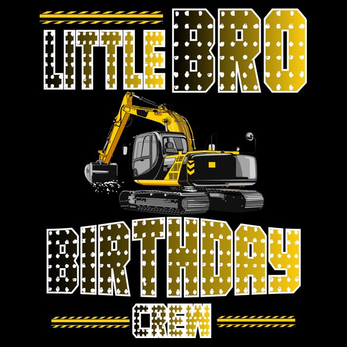 Little Bro Brother Of The Birthday Crew Party Excavator 16 in Basic Backpack