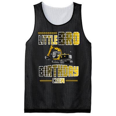 Little Bro Brother Of The Birthday Crew Party Excavator Mesh Reversible Basketball Jersey Tank